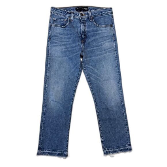 Veronica Beard Ines High Rise Straight‎ Leg Pipeline Wash Fray Jeans Size 29 - Picture 2 of 6